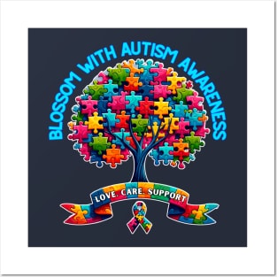 Blossom with autism awareness Posters and Art